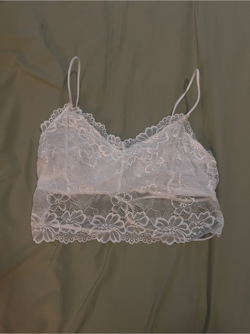 New WO tags Delicate Floral Whits Lace Bralette - Size XS